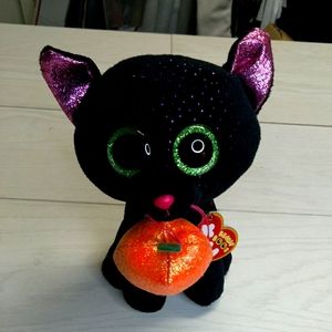 1 2018 TY Beanie Boo's POTION Cat 6" Halloween Toy Plush Glitter Eyes Mint W Tag